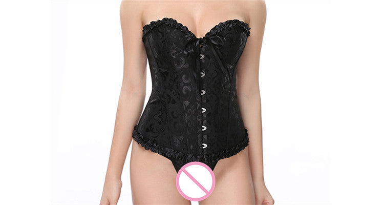 Green Apricot Red White Purple Steampunk Korset Women Lingeries  Dance Wearing Costumes Floral Lace Boned Corsets And Bustiers