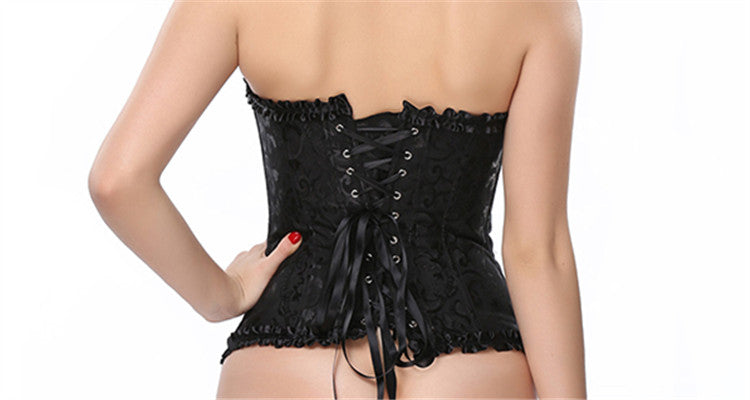 Green Apricot Red White Purple Steampunk Korset Women Lingeries  Dance Wearing Costumes Floral Lace Boned Corsets And Bustiers