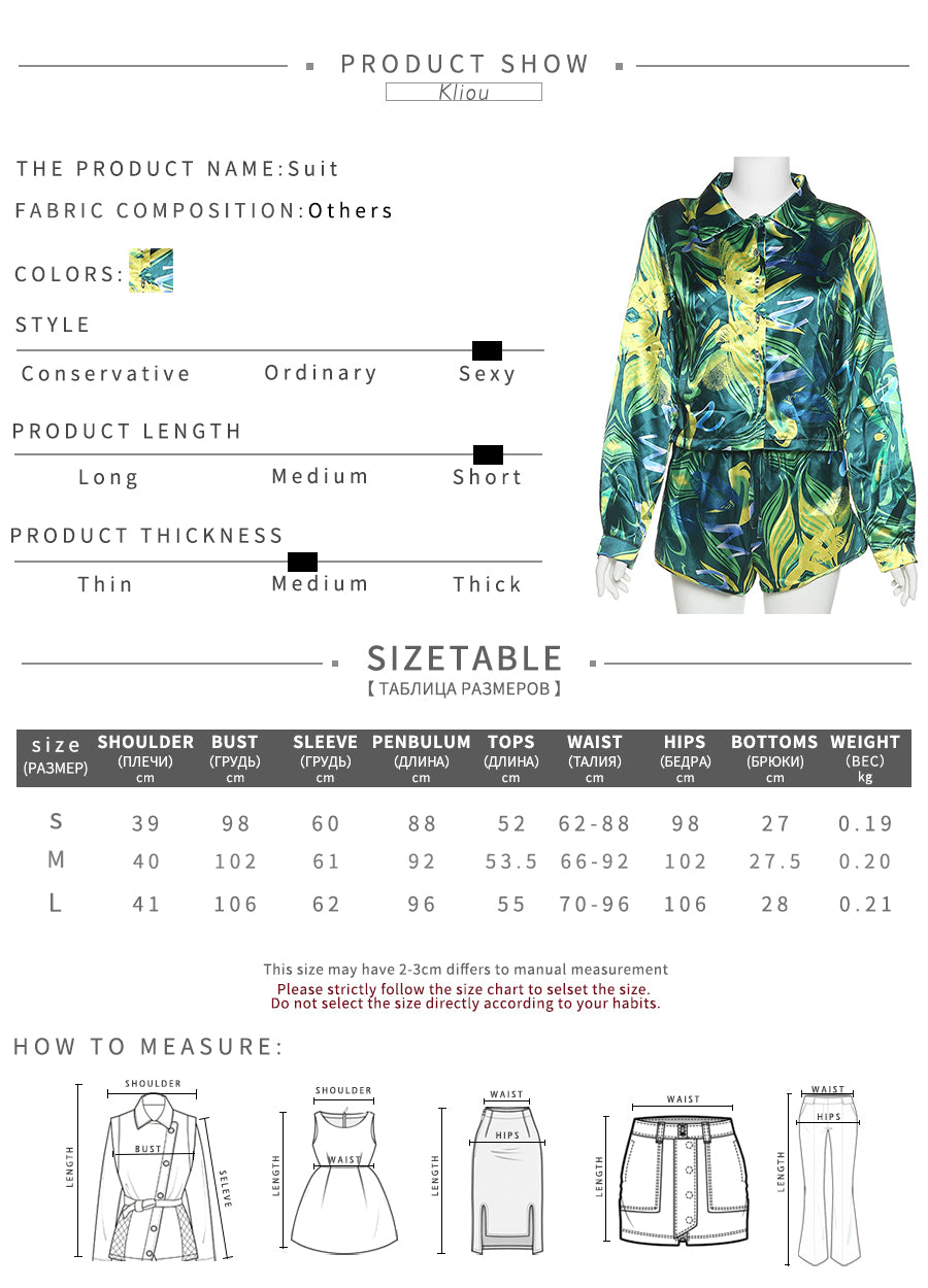 Kliou Concise Refreshing Two Piece Set Women Autumn Hipster Print Loose Top+Harajuku Slim Sexy Elastic Waist Pants Street Outfit