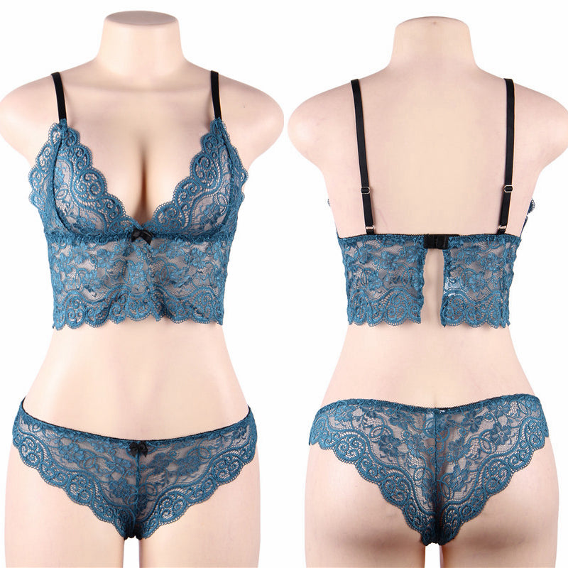 Comeondear Satin Pajama Sets Large Size Sexy Woman Nightie Lace Lingerie Costumes Sets Ladies Nightwear Floral Transparent Top