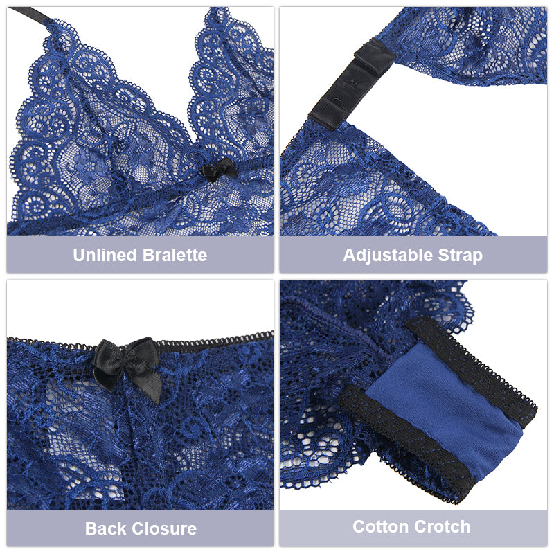 Comeondear Satin Pajama Sets Large Size Sexy Woman Nightie Lace Lingerie Costumes Sets Ladies Nightwear Floral Transparent Top