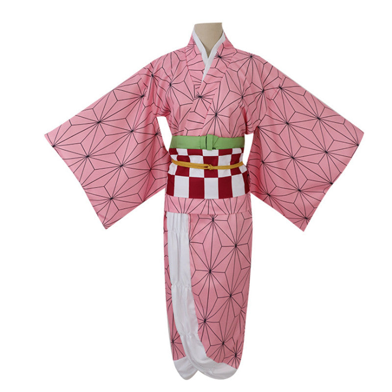 Anime Demon Slayer Kimetsu no Yaiba Kamado Nezuko Kimono Cosplay Costume Clothes