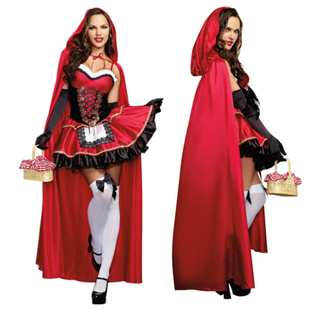 Halloween Costumes For Adult Women Little Red Riding Hood Costume Fancy Dress Carnival Party Cloak Queen Fairy Cosplay Uniforms