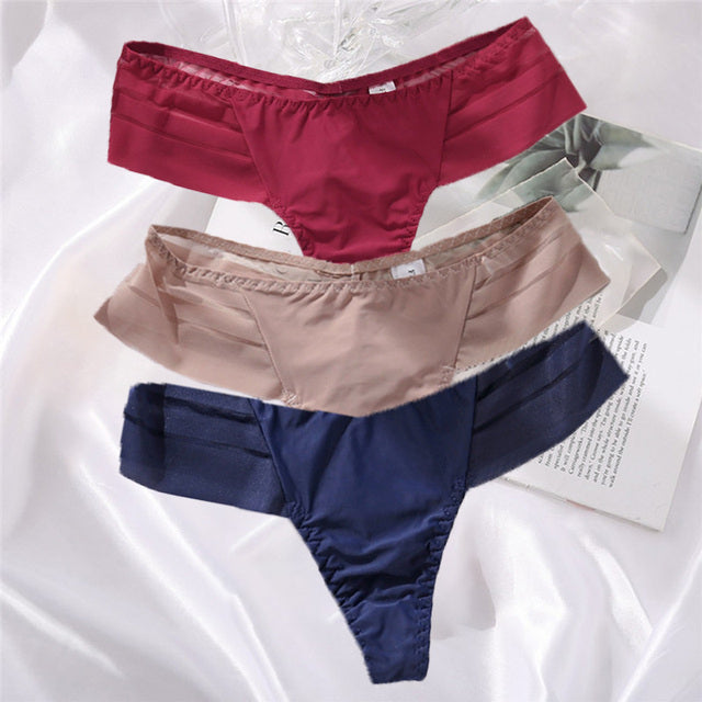 3PCS/Set Perspective G-String Sexy Low Waist Underwear Women See-Through Underpants Girls Intimates Lingerie Women Panties