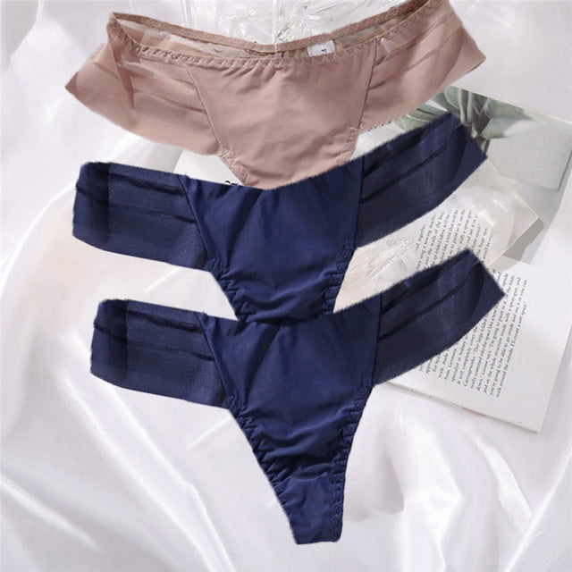 3PCS/Set Perspective G-String Sexy Low Waist Underwear Women See-Through Underpants Girls Intimates Lingerie Women Panties