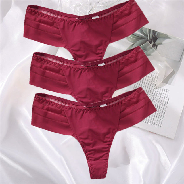 3PCS/Set Perspective G-String Sexy Low Waist Underwear Women See-Through Underpants Girls Intimates Lingerie Women Panties