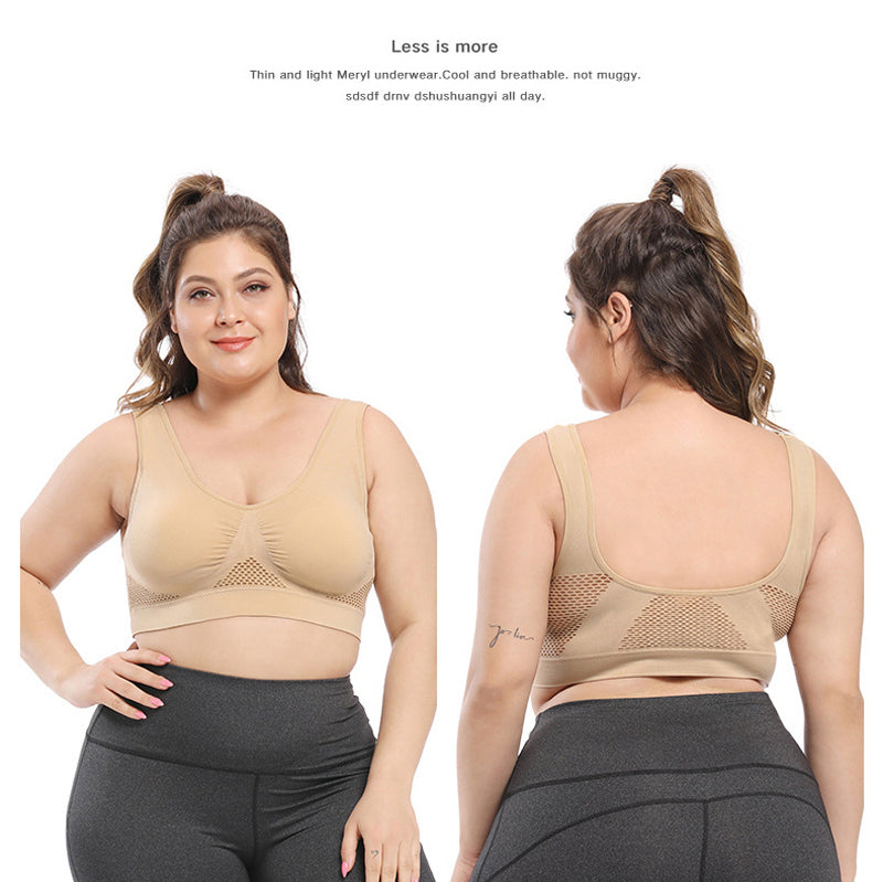 Plus Size Bra Underwear Seamless Bras For Wonen Push Up Bra Bralette Wire Free Mesh Design Breathable Comfortable Sport Bra