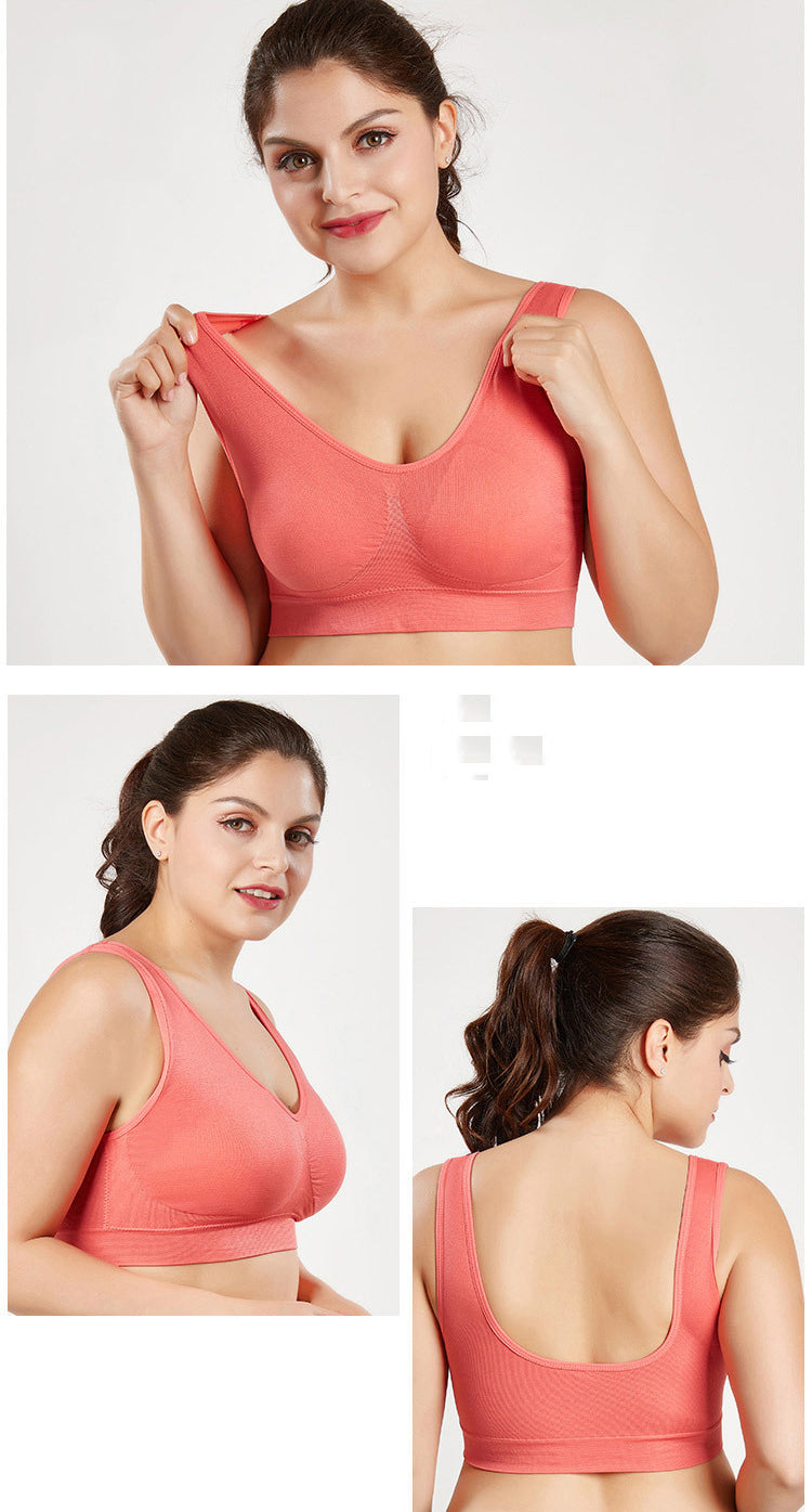 Plus Size Bra Underwear Seamless Bras For Wonen Push Up Bra Bralette Wire Free Mesh Design Breathable Comfortable Sport Bra