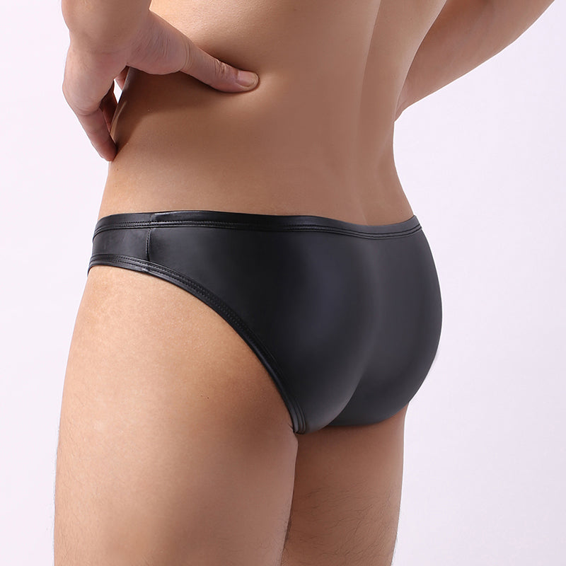 Leather Mens Panties Button Mens Underwear String Bikini Briefs Gay Underwear Men Underpants Penis Erotic Sexy Lingerie
