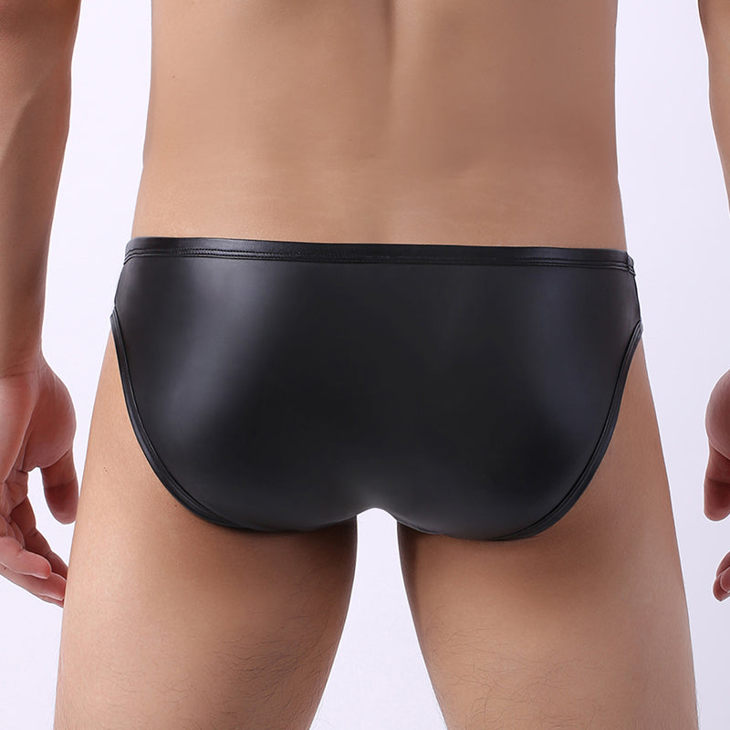 Leather Mens Panties Button Mens Underwear String Bikini Briefs Gay Underwear Men Underpants Penis Erotic Sexy Lingerie