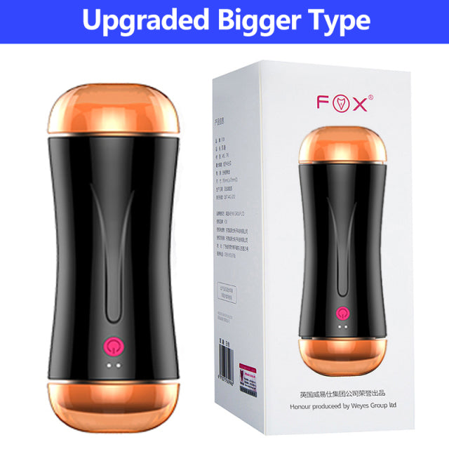 Masturbator Male 10 Speeds Vibrating Dual Channel Mouth Vagina Real Pussy Masturbator Erotic Sex Machine Adult Sex Toys for Men
