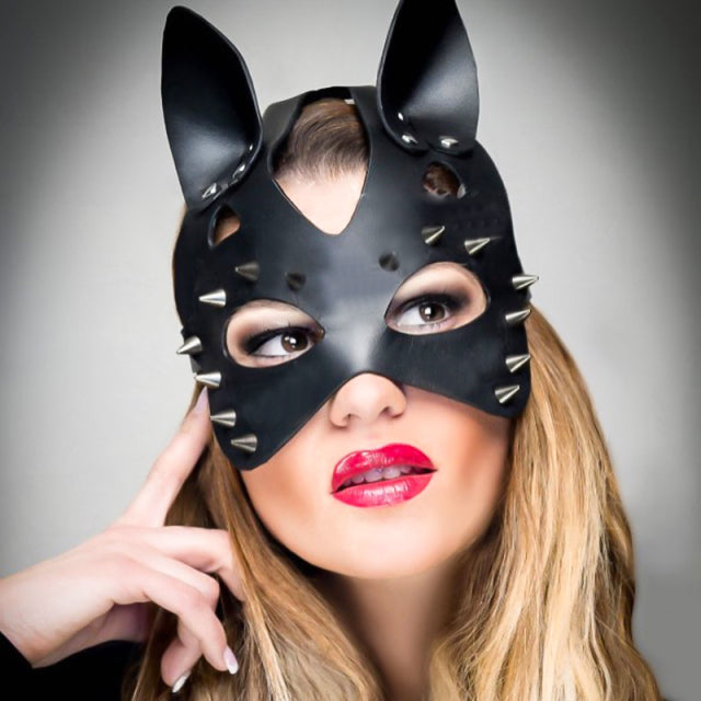 Spikes Rivets Studded Mask Women BDSM Leather Fetish Adult Erotic Mask Halloween Cosplay Anime Party Face Masks Squid Game