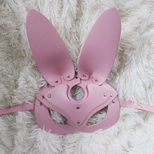 Fullyoung Sexy Leather Mask Bunny Girl Cosplay Masquerade Erotic Halloween Carnival Party Masks Bdsm Bondage Games Fetish Mask