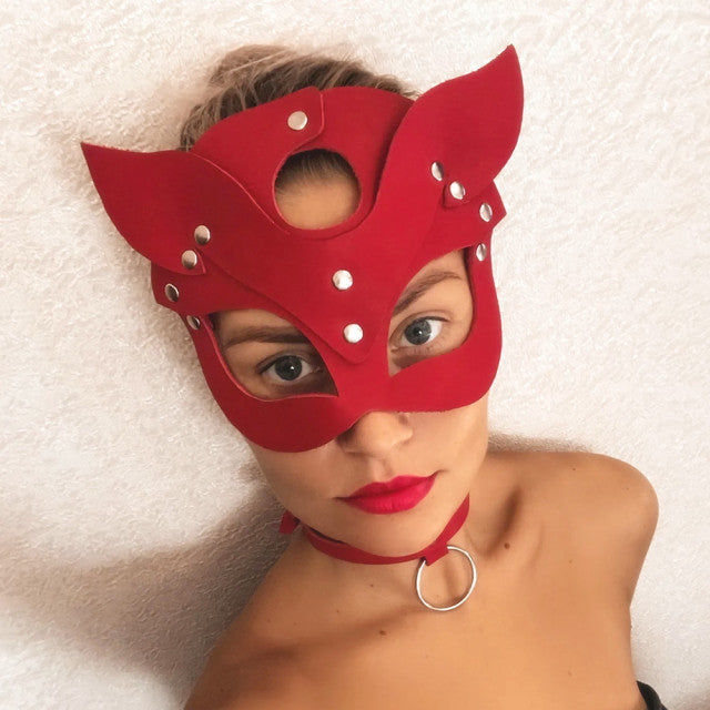 Fullyoung Sexy Leather Mask Bunny Girl Cosplay Masquerade Erotic Halloween Carnival Party Masks Bdsm Bondage Games Fetish Mask