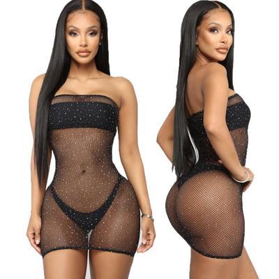 Porno Sexy Lingerie Rhinestone Babydolls Fishnet Lenceria Mujer Erotic Langerie Feminina Lenceria Sexy Costumes Shiny