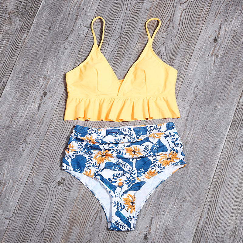 Bikini Push Up Summer Floral Sexy Swimwear Sport Women Plus Size Swimming Suit For Women Swimsuit High Waist Bikini Set