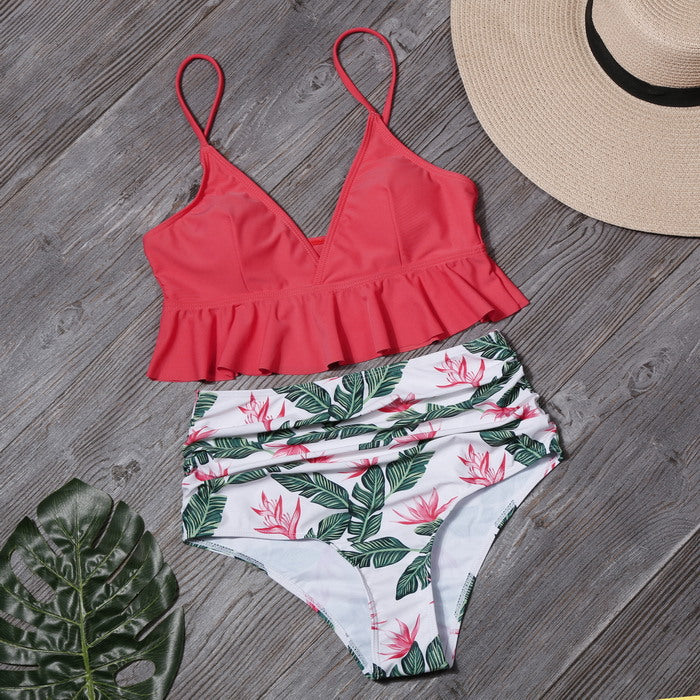 Bikini Push Up Summer Floral Sexy Swimwear Sport Women Plus Size Swimming Suit For Women Swimsuit High Waist Bikini Set