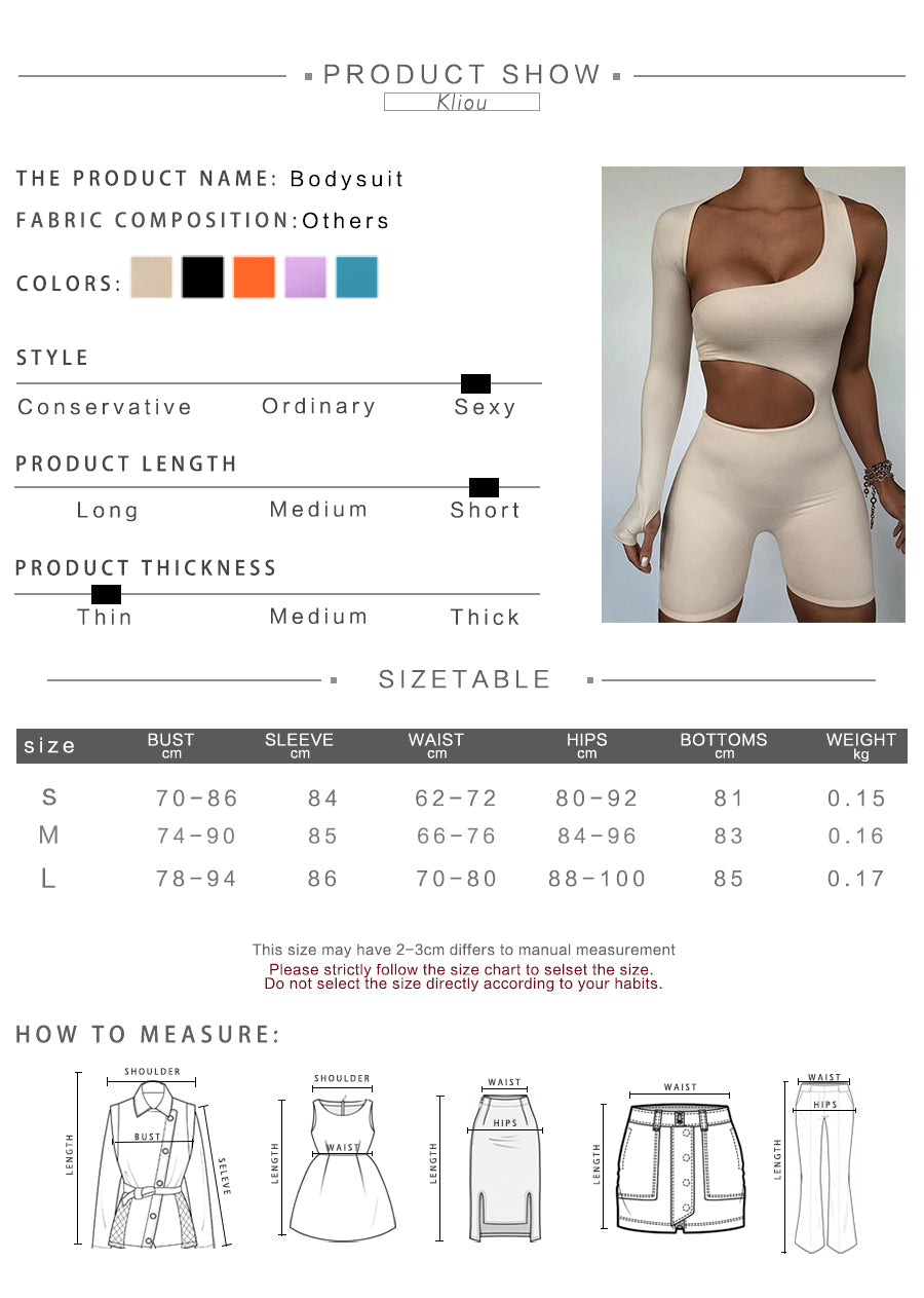 Kliou Asymmetrical Solid Women Rompers Basic Long Sleeve Casual Sportswear Streetwear Female Elastic High Waist Jumpsuits
