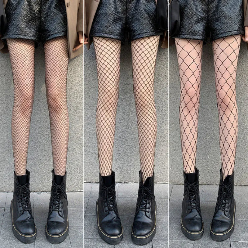 Women Anime Cosplay Lolita Girls Tights Black Sexy High Waist Fishnet Nylon Stocking Mesh Hosiery Pantyhose