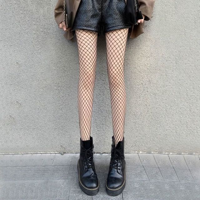 Women Anime Cosplay Lolita Girls Tights Black Sexy High Waist Fishnet Nylon Stocking Mesh Hosiery Pantyhose
