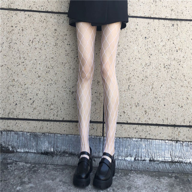 Women Anime Cosplay Lolita Girls Tights Black Sexy High Waist Fishnet Nylon Stocking Mesh Hosiery Pantyhose