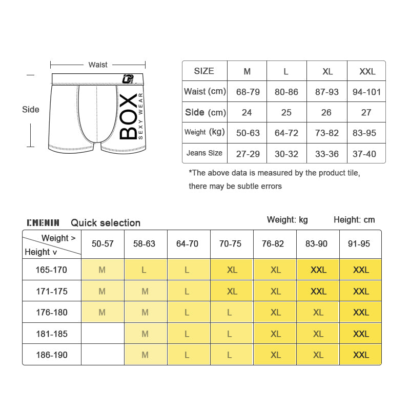 4Pcs High Quality Underwear Man Boxer Homme Cotton Men underpants Boxershorts Men Boxers Sexy Boxer Shorts Penis Size M-3XL