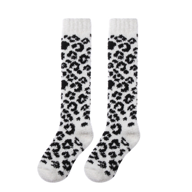 Women Slippers Home Socks Christmas Cartoon Elk Floor Socks Plush Velvet Non-slip Carpet Fluffy Warm Socks