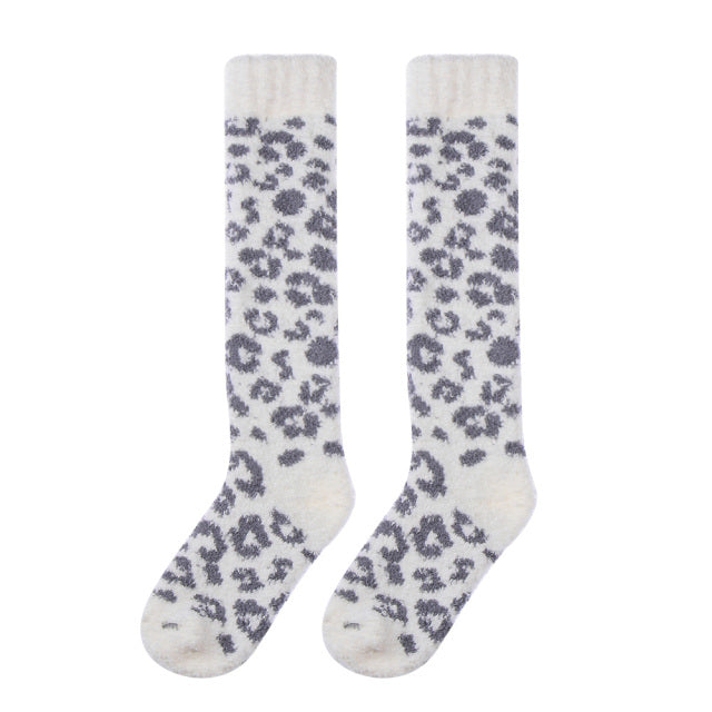 Women Slippers Home Socks Christmas Cartoon Elk Floor Socks Plush Velvet Non-slip Carpet Fluffy Warm Socks