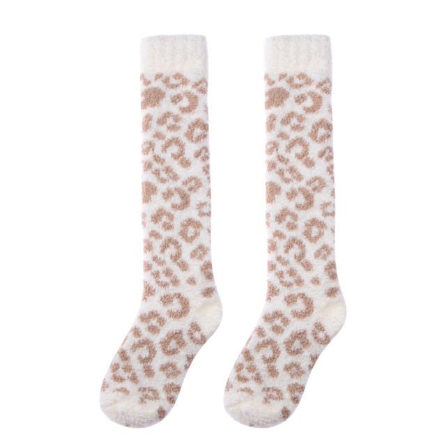 Women Slippers Home Socks Christmas Cartoon Elk Floor Socks Plush Velvet Non-slip Carpet Fluffy Warm Socks
