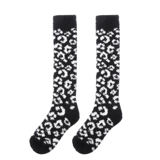 Women Slippers Home Socks Christmas Cartoon Elk Floor Socks Plush Velvet Non-slip Carpet Fluffy Warm Socks