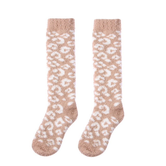 Women Slippers Home Socks Christmas Cartoon Elk Floor Socks Plush Velvet Non-slip Carpet Fluffy Warm Socks