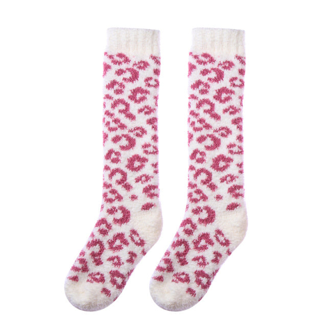Women Slippers Home Socks Christmas Cartoon Elk Floor Socks Plush Velvet Non-slip Carpet Fluffy Warm Socks