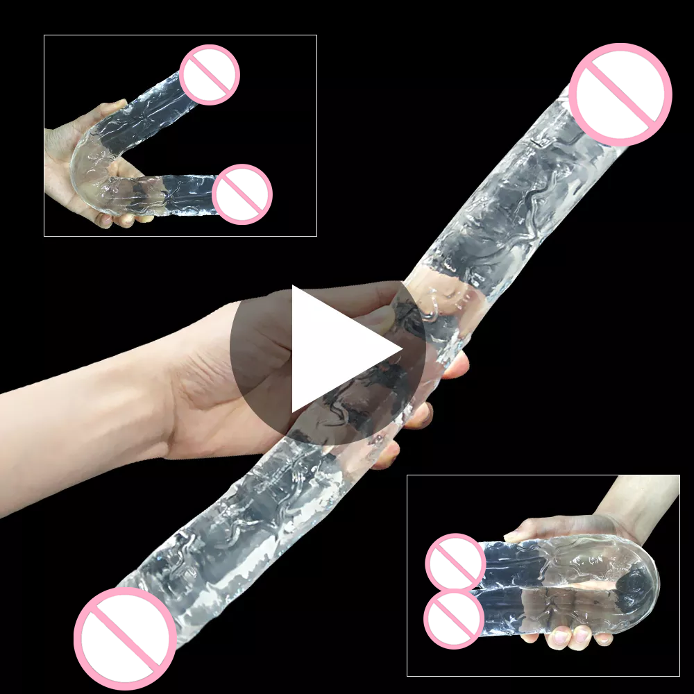 Double head Dildo Long Jelly Realistic Dildo Double Ended Dildo Flexible Big Penis for Women Masturbator Sex Toys for Lesbian