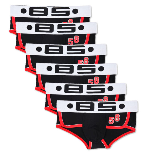 6Pcs/Lot Sexy Lingerie Men Underwear Briefs Cotton Soft Mens Underpants Cueca Male Panties Breathable Slip Briefs Underwear Man