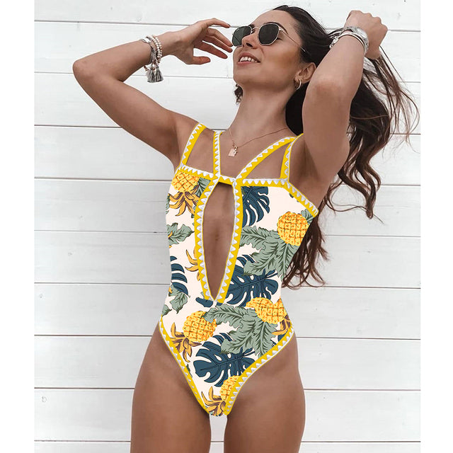 Ashgaily New One Piece Swimsuit Sexy Cartoon Printed Swimwear Women Bathing Suit Beach Backless Monokini Swimsuit Female