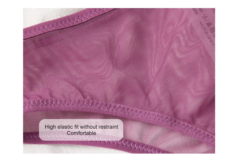 Mesh Transparent Seamless Bra Set Women Underwear Set Fashion Ladies Bralette  Secret Sexy Lingerie 2Pcs Bra+Panties Sets