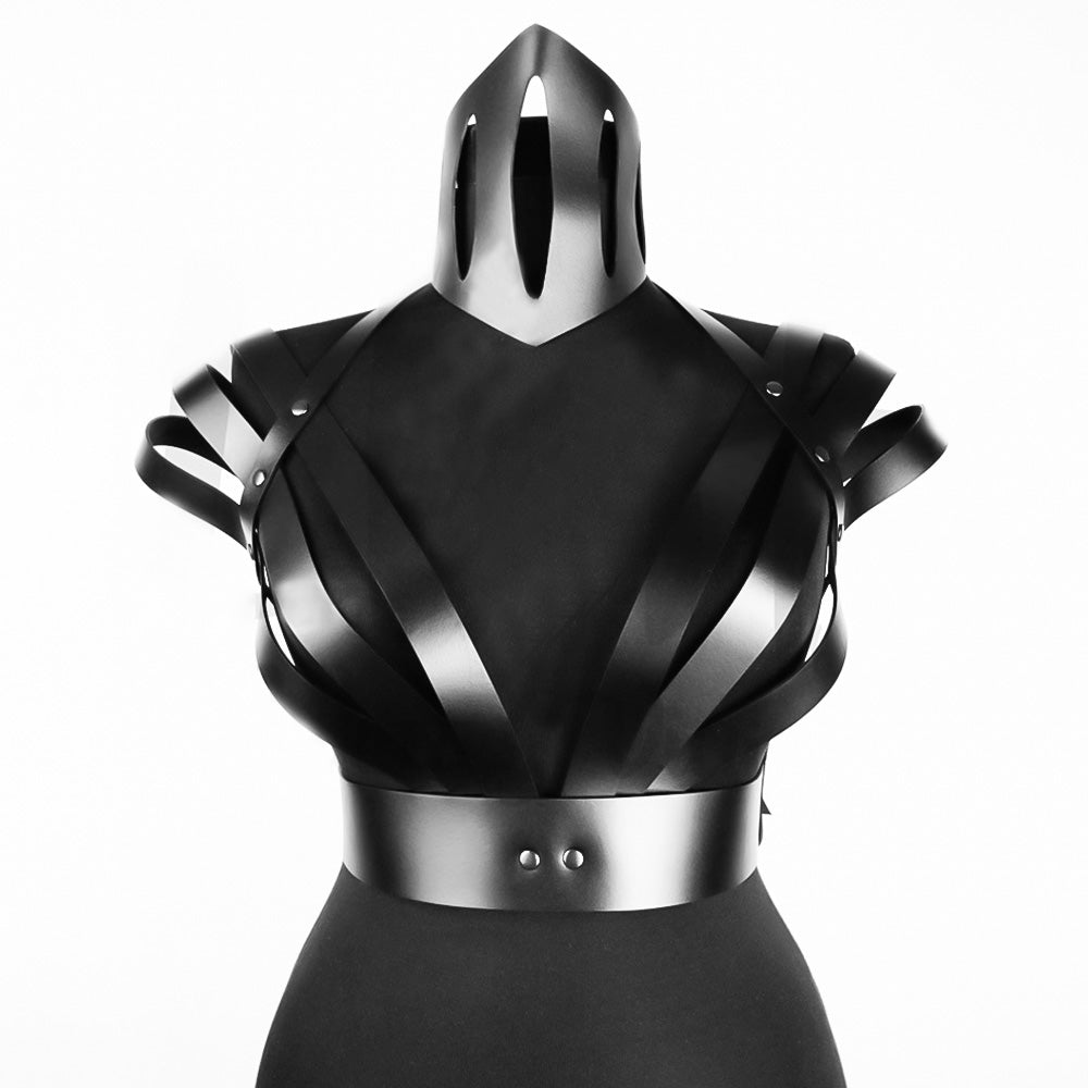 Fullyoung New Women Chest Harness Leather Garter Belt Set Sexy Goth Bra Bondage Erotic Underwear Adjustable Bdsm Adult Suspender