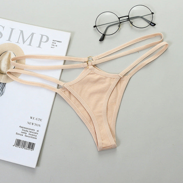 Thin Strap Thong Women Low Waist Panties Sexy Underwear Ladies Briefs Lingere Panty Underware Comfortable Womens Lingerie Thongs