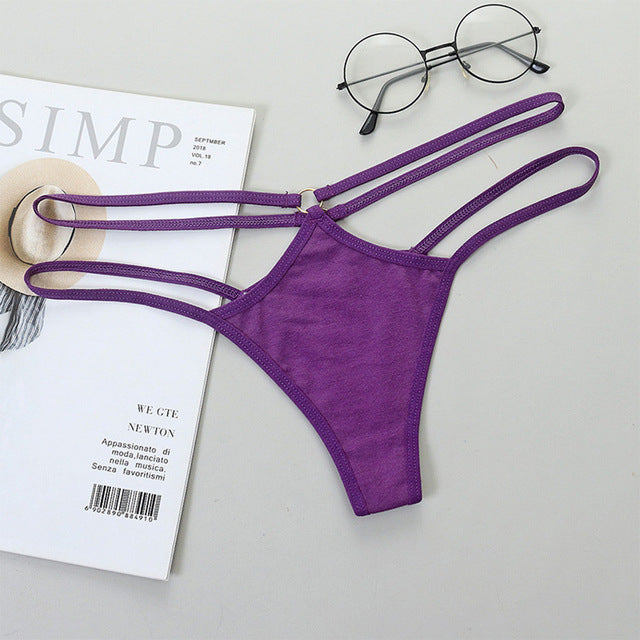 Thin Strap Thong Women Low Waist Panties Sexy Underwear Ladies Briefs Lingere Panty Underware Comfortable Womens Lingerie Thongs