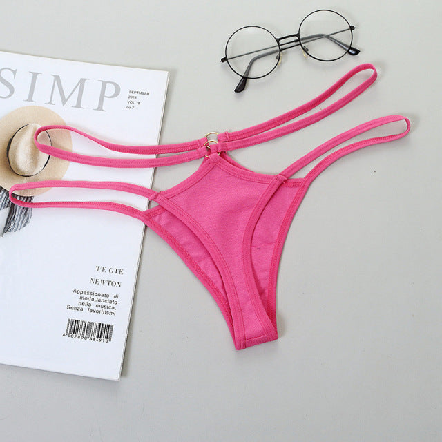 Thin Strap Thong Women Low Waist Panties Sexy Underwear Ladies Briefs Lingere Panty Underware Comfortable Womens Lingerie Thongs