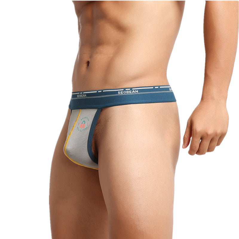 SEOBEAN Men Sexy T Back Thong Cotton Underwear Men Briefs Breathable Low waist Sweat-absorbent Panties Underpants men thongs