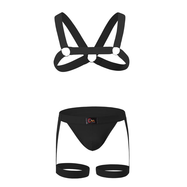 Underwear Men Sexy Harness Straps Bondage Leg Belt Lingerie Briefs Elastic Erotic Fetish Hollow Costume Set Hombre