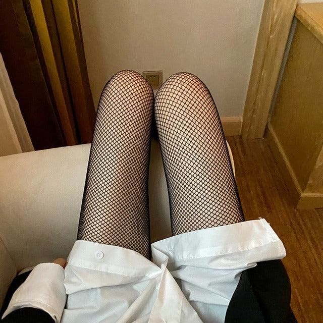 Sexy Fishnet Stockings Hollow Out Woman Socks Transparent Sexy Knee High Socks Kawaii Long Socks Korean Style Gothic