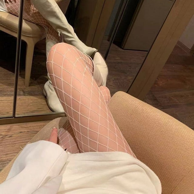 Sexy Fishnet Stockings Hollow Out Woman Socks Transparent Sexy Knee High Socks Kawaii Long Socks Korean Style Gothic
