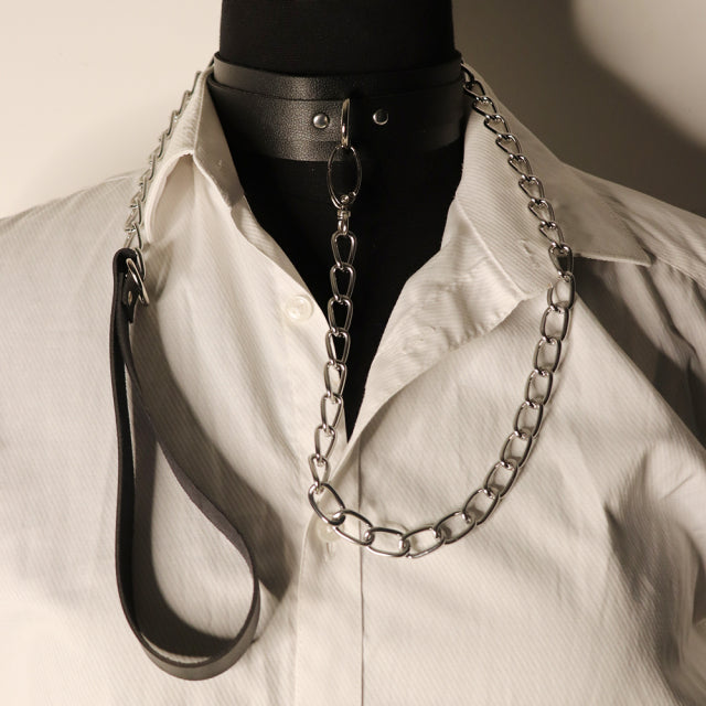 Tie Women Necktie Leather Choker Necklace Bondage Cosplay Party Collar Gothic Black Belt Punk Rock Accessories Fetish Sex Toys
