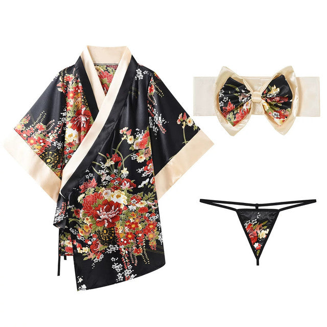 Japanese Sexy Lingerie Pajamas Nightgown Printing Sexy Uniform Lingerie Japan Kimono Uniform Nightwear