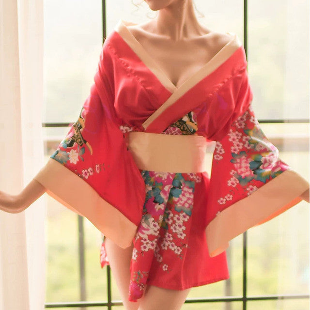 Japanese Sexy Lingerie Pajamas Nightgown Printing Sexy Uniform Lingerie Japan Kimono Uniform Nightwear