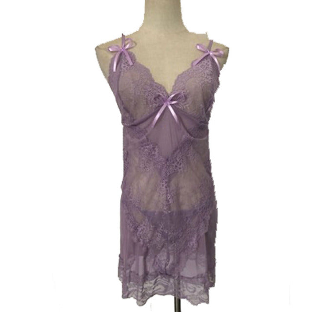 Top Fashion Sexy Lace Women Sling Nightdress European And American Sexy Mesh High-End Erotic Lingerie