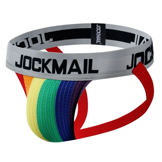 JOCKMAIL Men Jockstrap Athletic Supporter Underwear Gym Workout Strap Brief W/ Stretch Mesh Pouch Sexy Gay Men Underwear