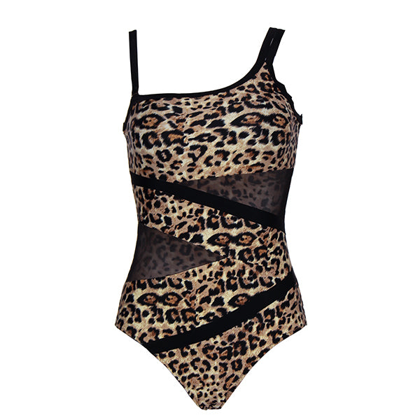 Andzhelika Sexy One Shoulder One Piece Swimsuit New Off Shoulder Mesh Patchwork Swimwear Bodysuit Bathing Suit Monokini
